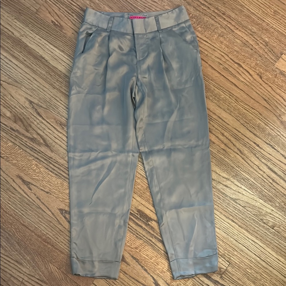 Alice + Olivia | Champagne Troy Snap Cuff Pants-size 0